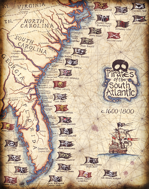 Pirate Map of the South Atlantic
